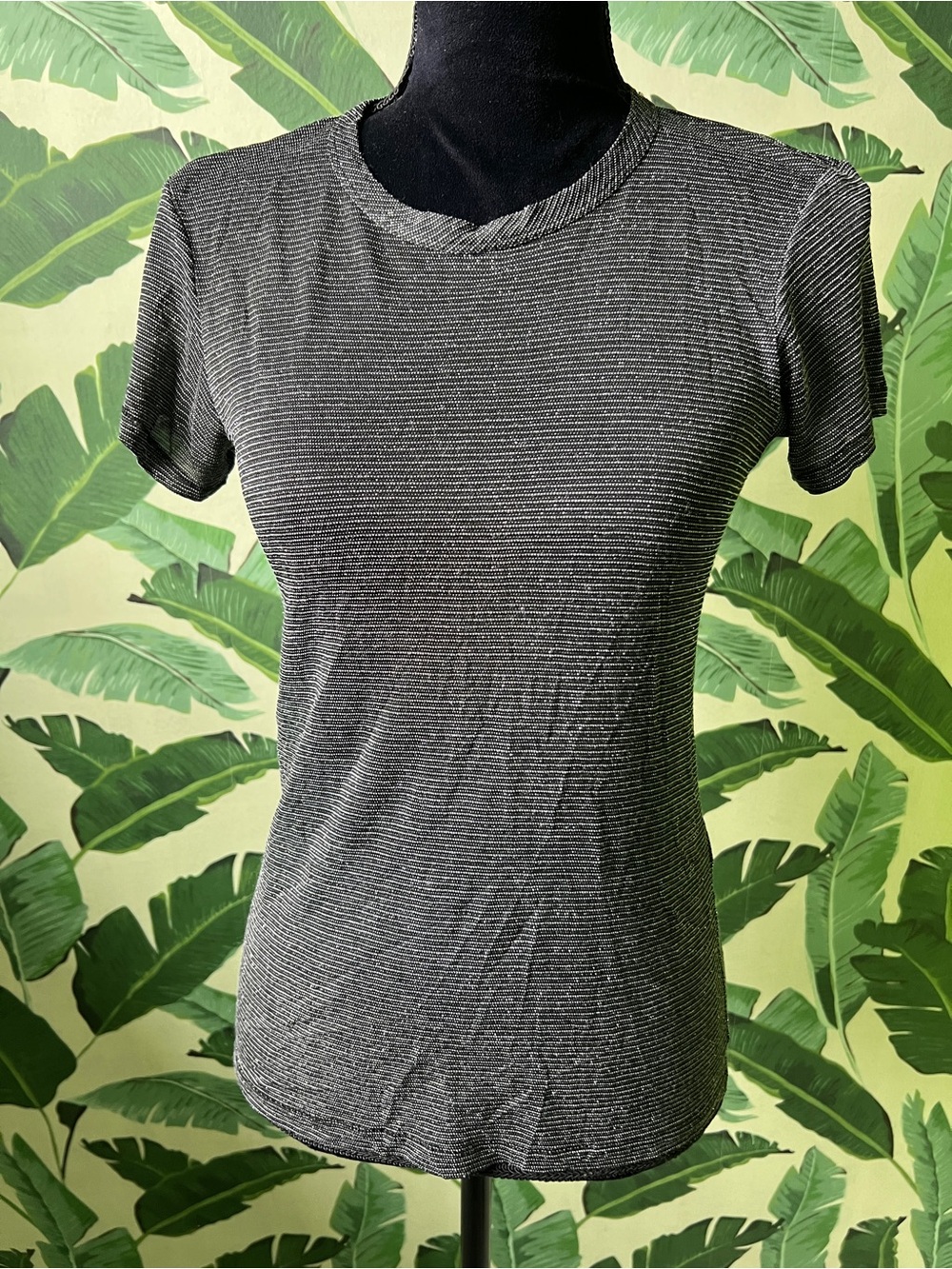 Rag & Bone Black sparkle sheer Crewneck short sleeve‎ t-shirt women’s XS